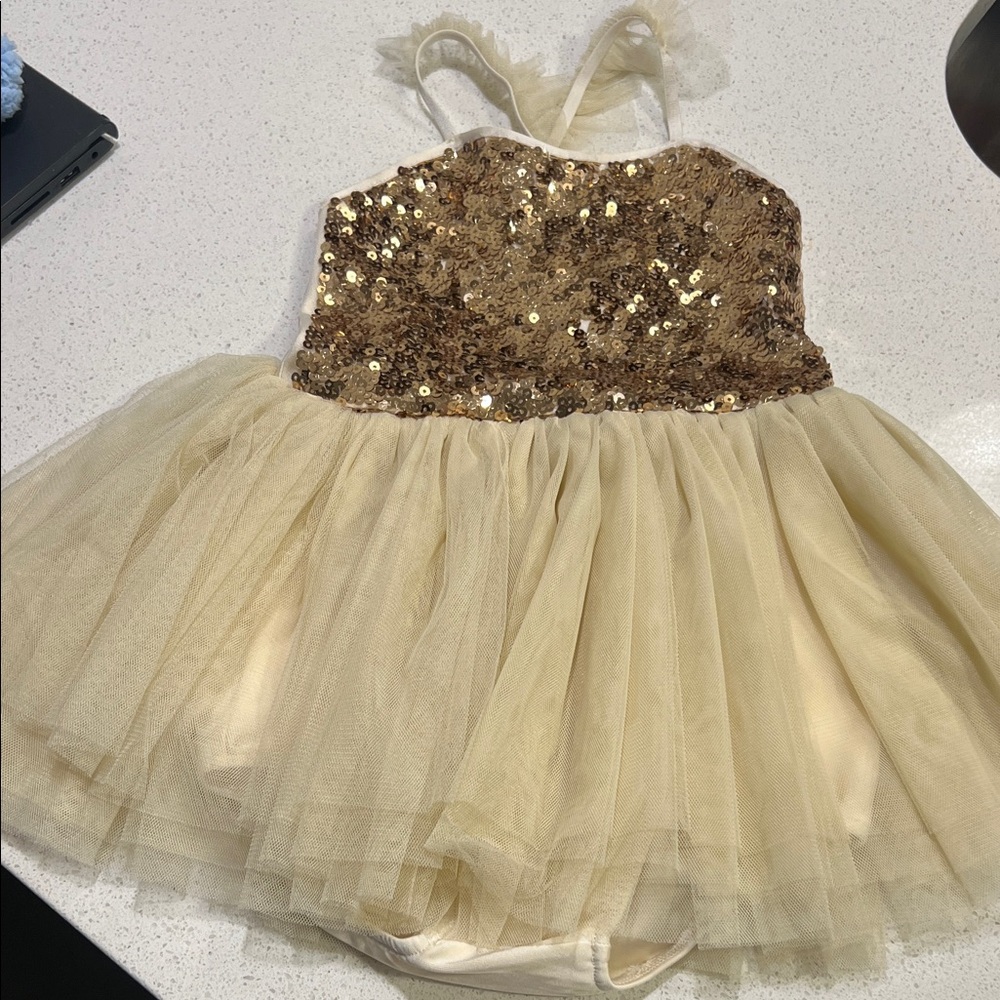 Noralee Sparkling Gold Sequin Tutu Dress for Kids